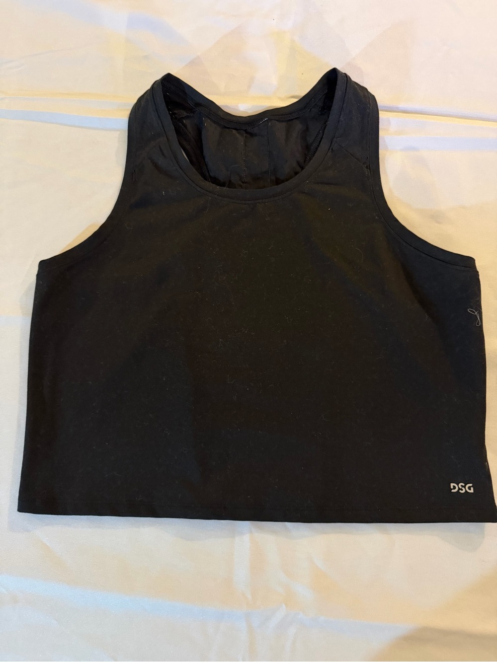 DSG Black Cropped Racerback Tank Top